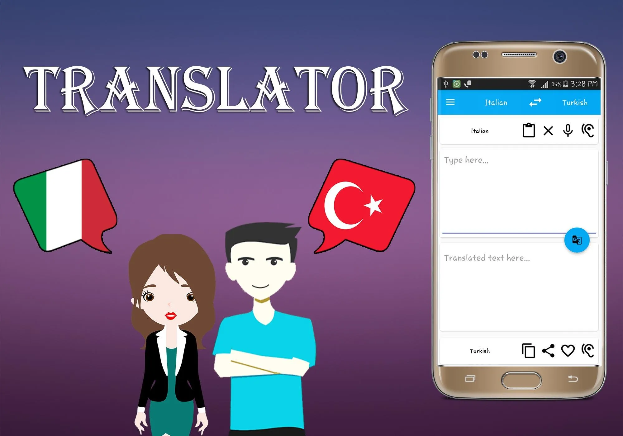 Italian To Turkish Translator | Indus Appstore | Screenshot