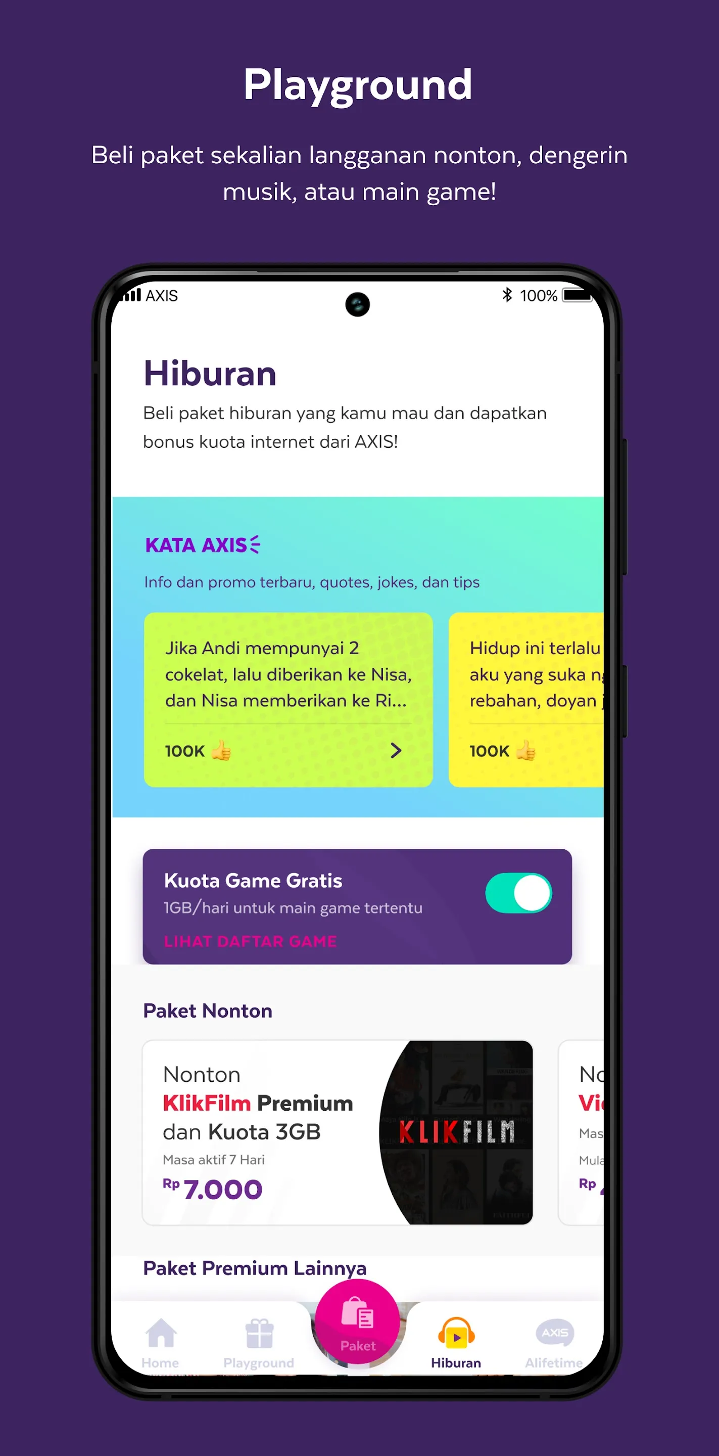 AXISnet Cek & Beli Kuota Data | Indus Appstore | Screenshot