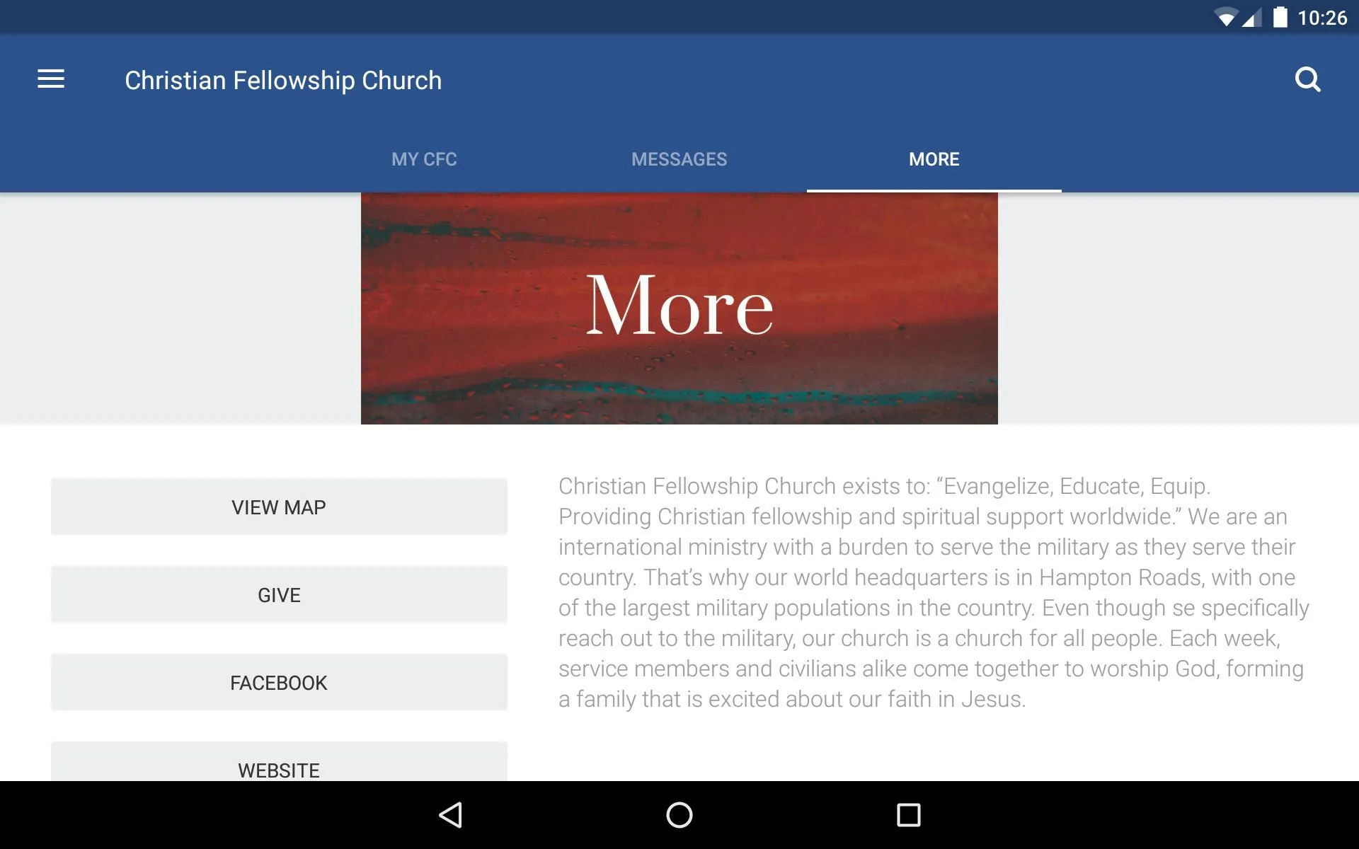 Christian Fellowship Church | Indus Appstore | Screenshot