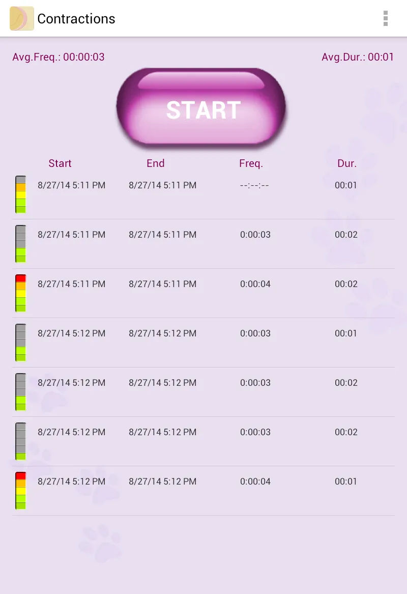 My Contractions Tracker | Indus Appstore | Screenshot