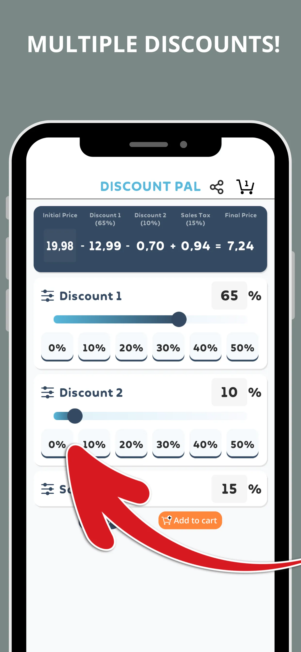 Percent Off Shoping Calculator | Indus Appstore | Screenshot