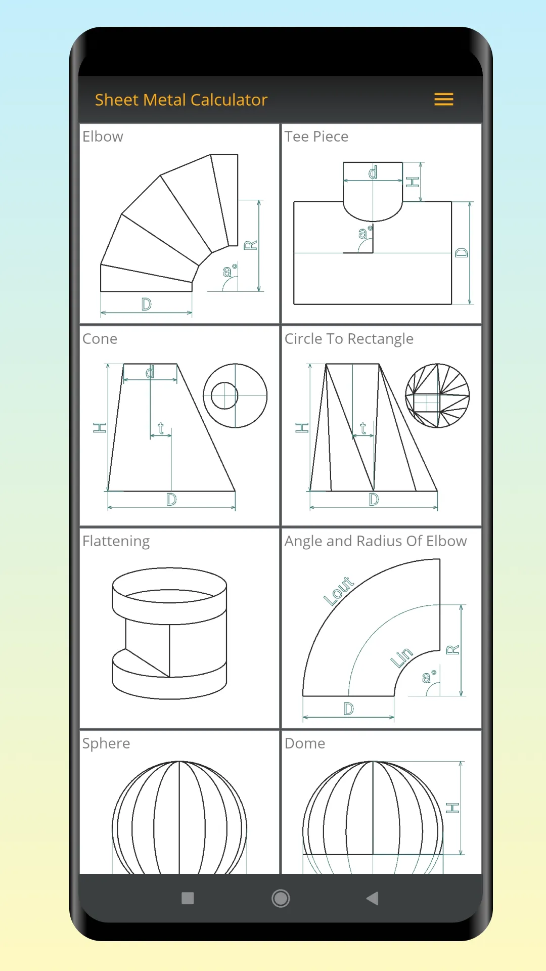 Sheet Metal Calculator | Indus Appstore | Screenshot