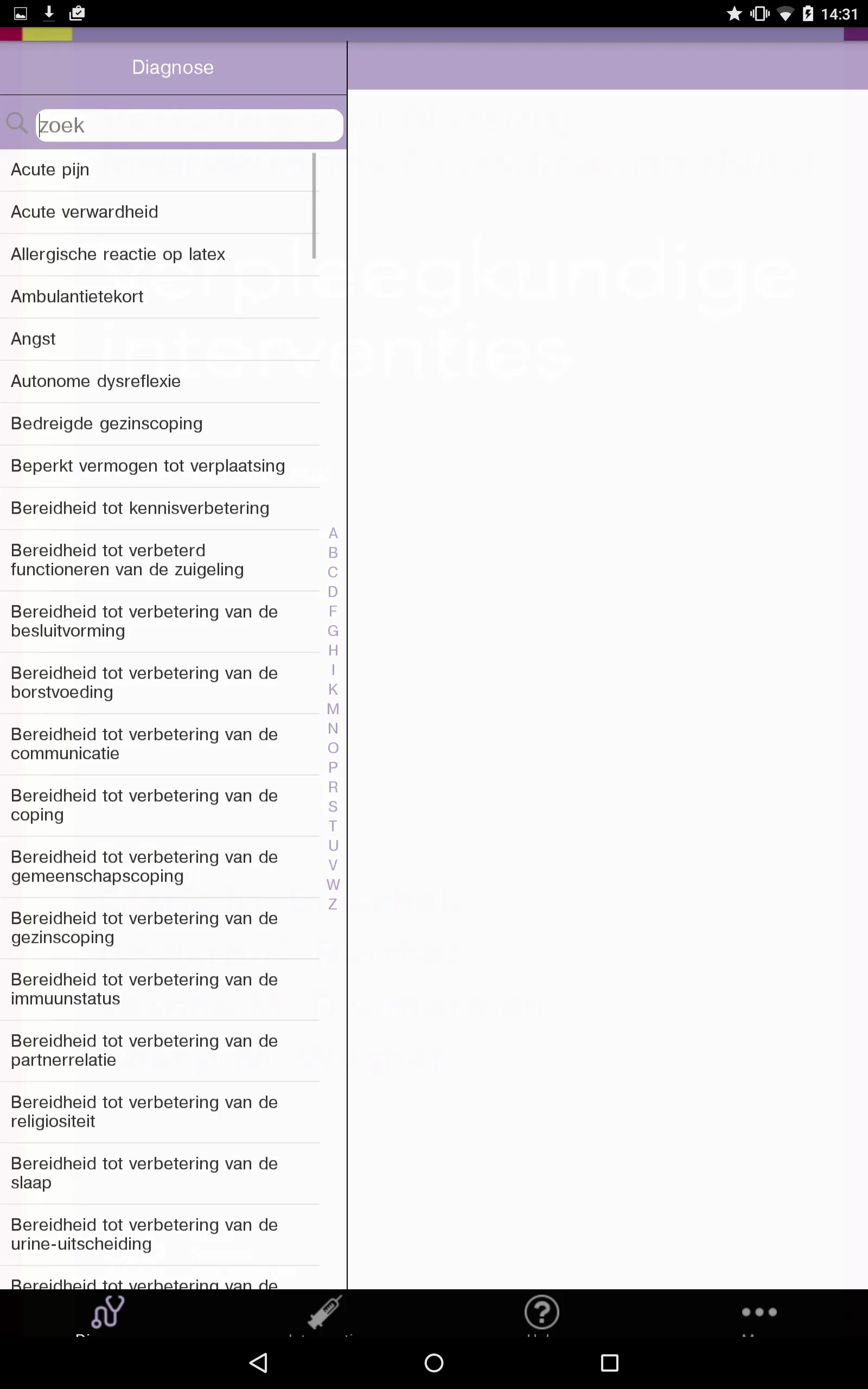 Verpleegkundige interventies A | Indus Appstore | Screenshot
