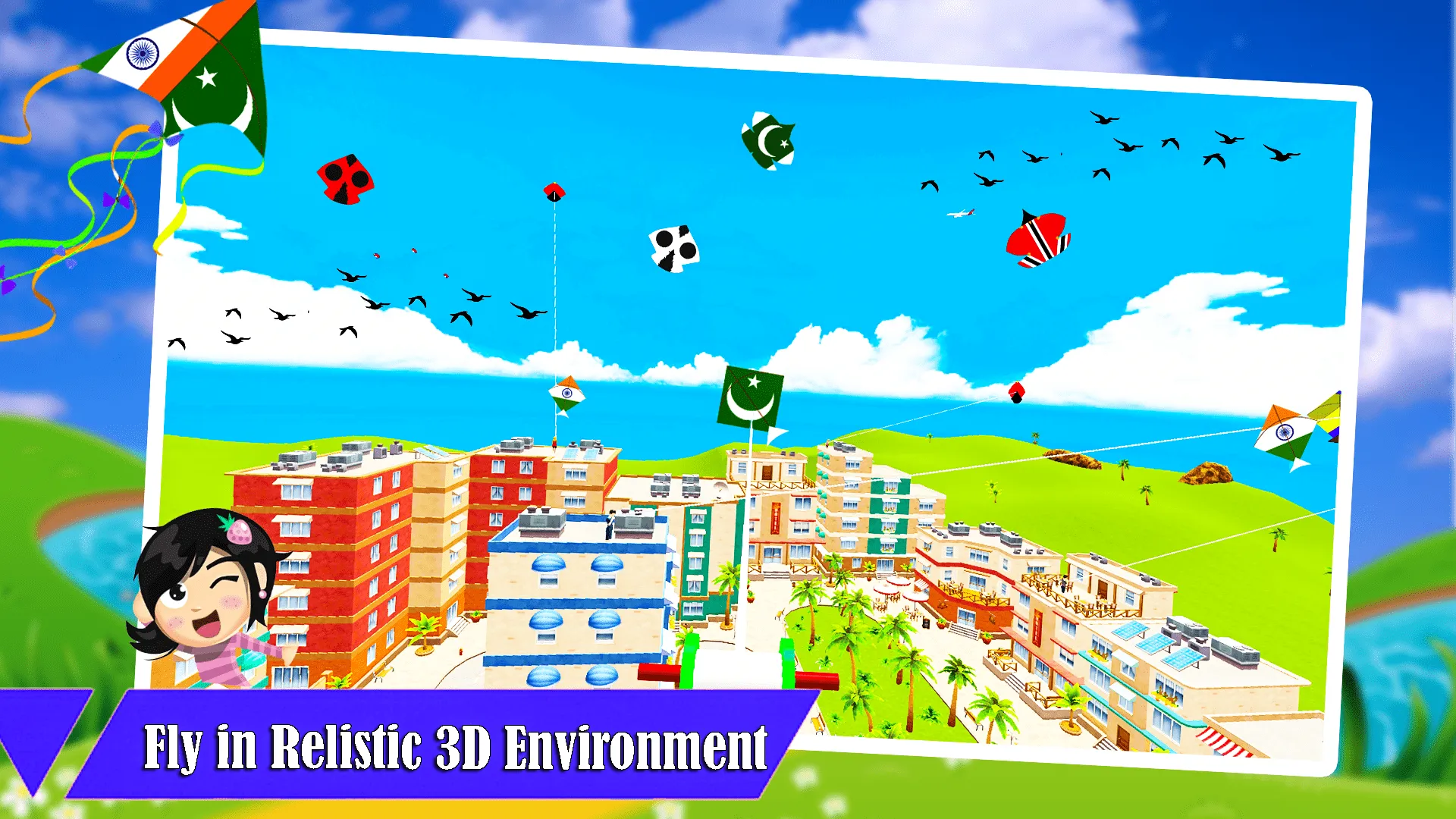 India Vs Pakistan Kite Fly 3D | Indus Appstore | Screenshot