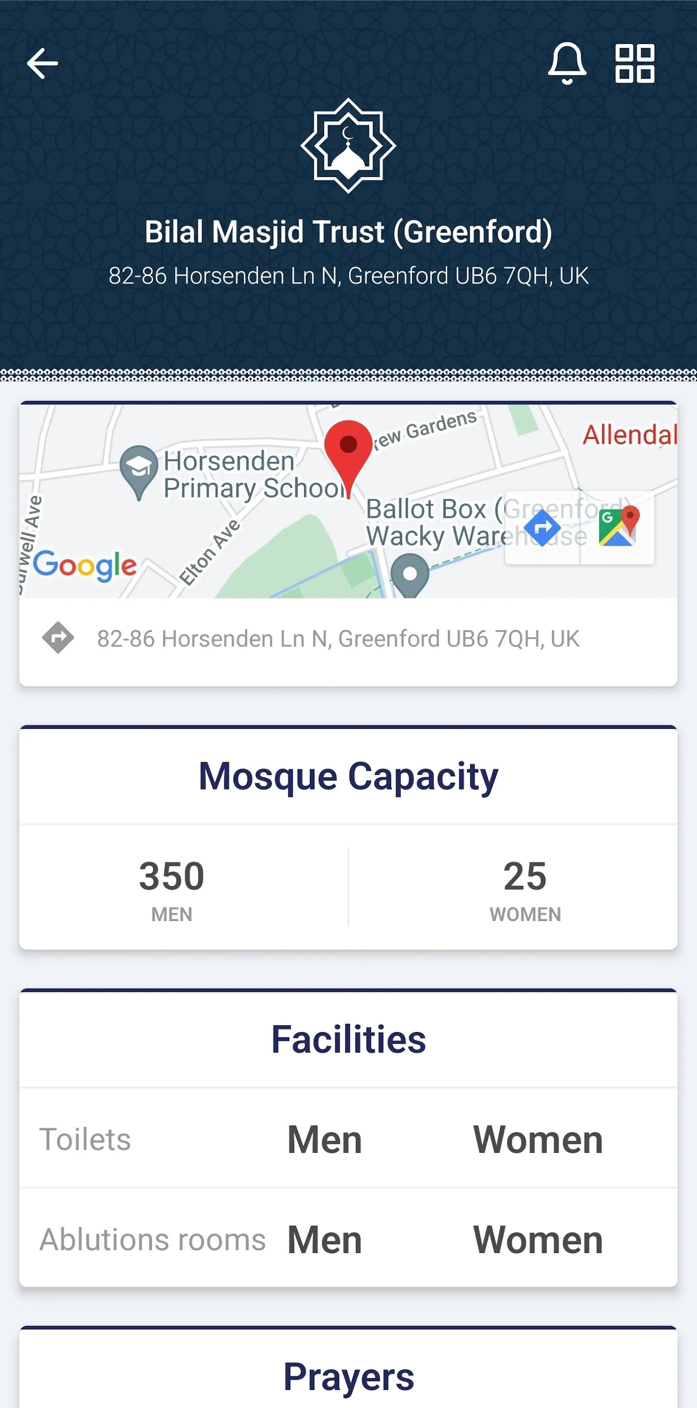 Bilal Masjid Greenford | Indus Appstore | Screenshot