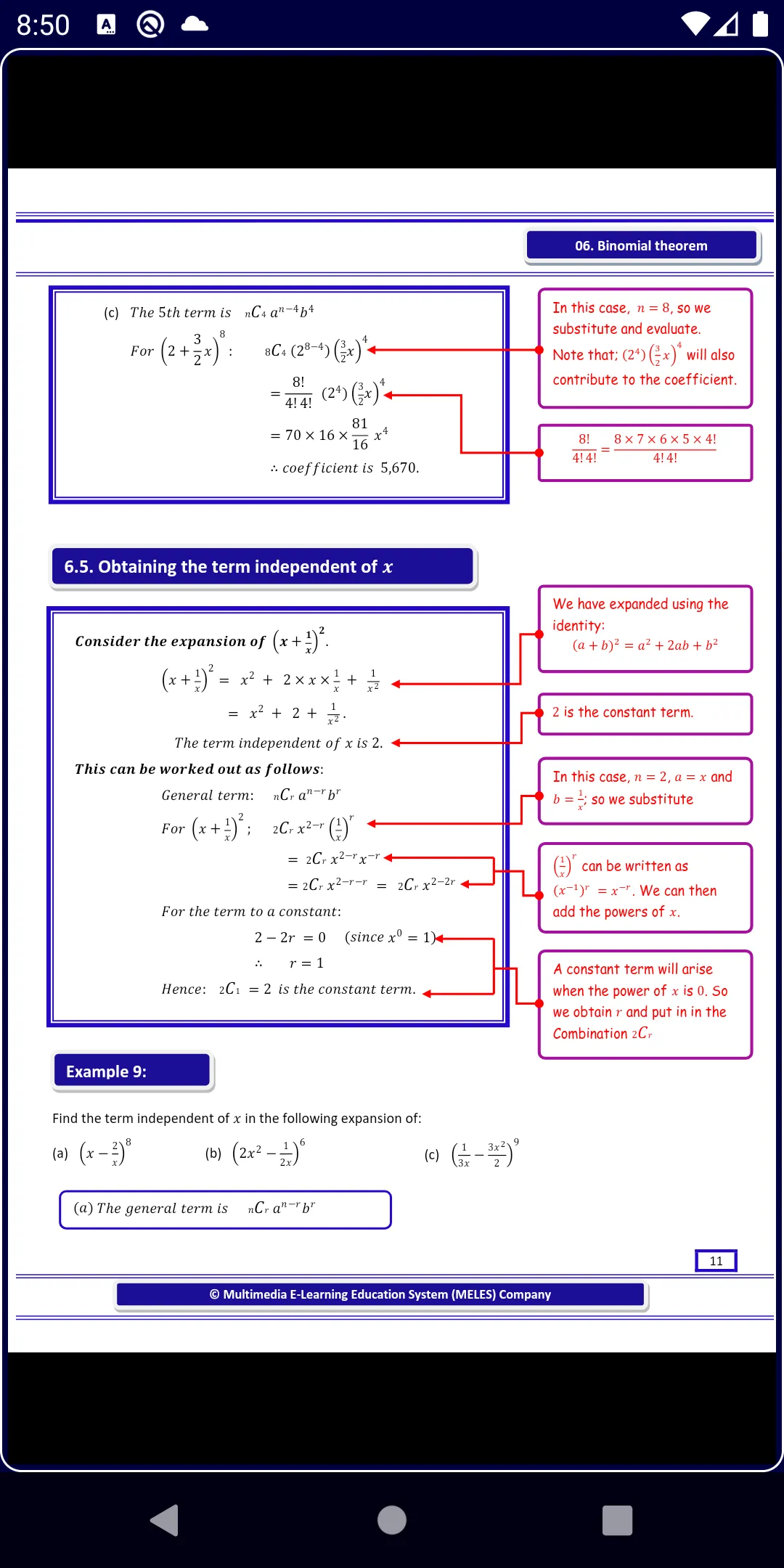 Binomial theorem Pure Math | Indus Appstore | Screenshot