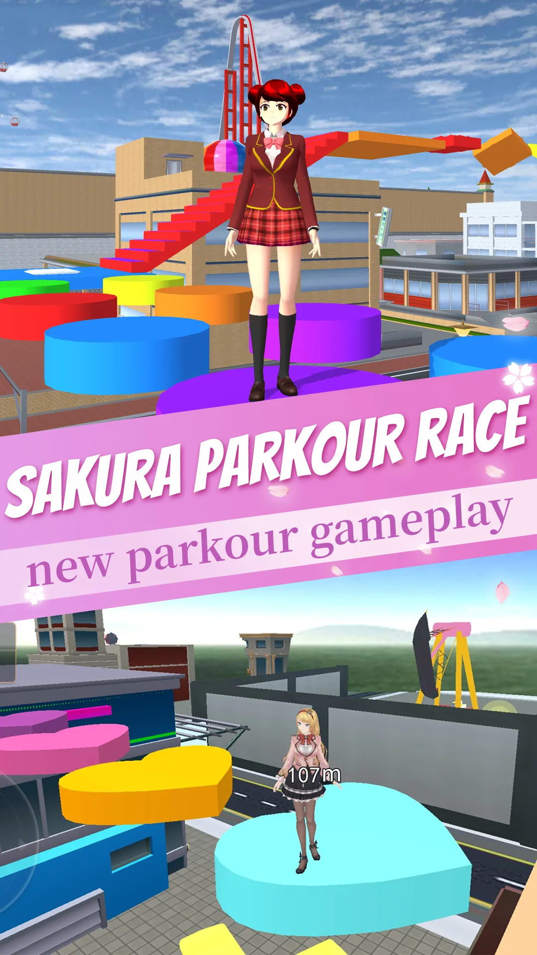 Anime School Girl Parkour Race | Indus Appstore | Screenshot