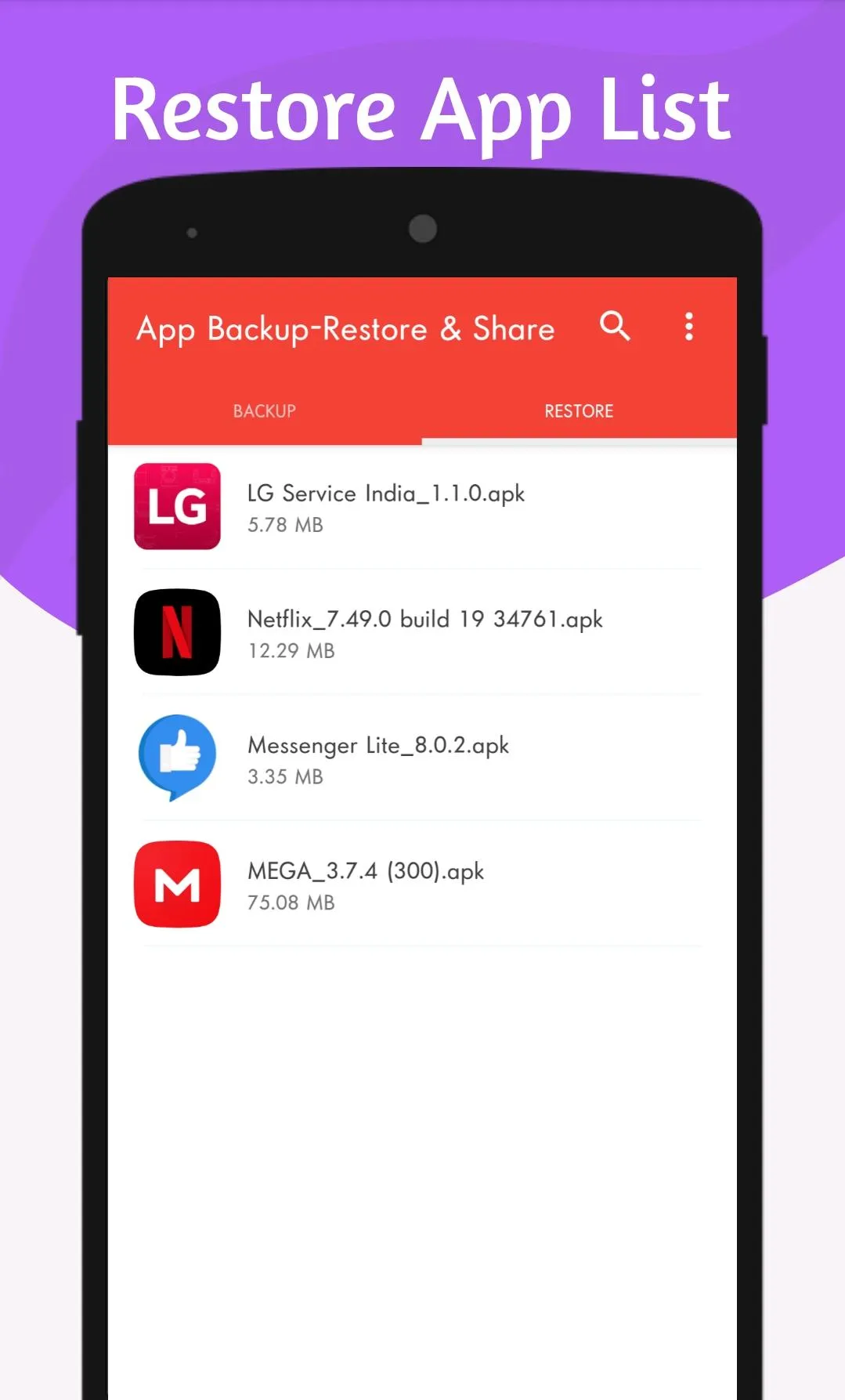 APK Backup | Restore & Share | Indus Appstore | Screenshot