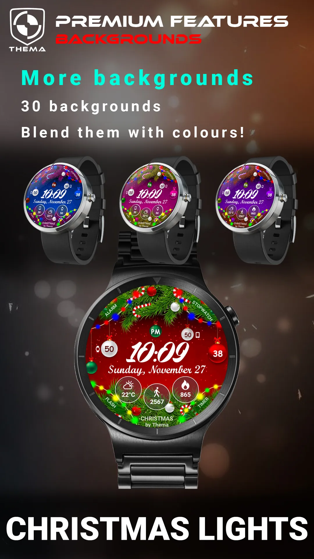 Christmas Lights Watch Face | Indus Appstore | Screenshot