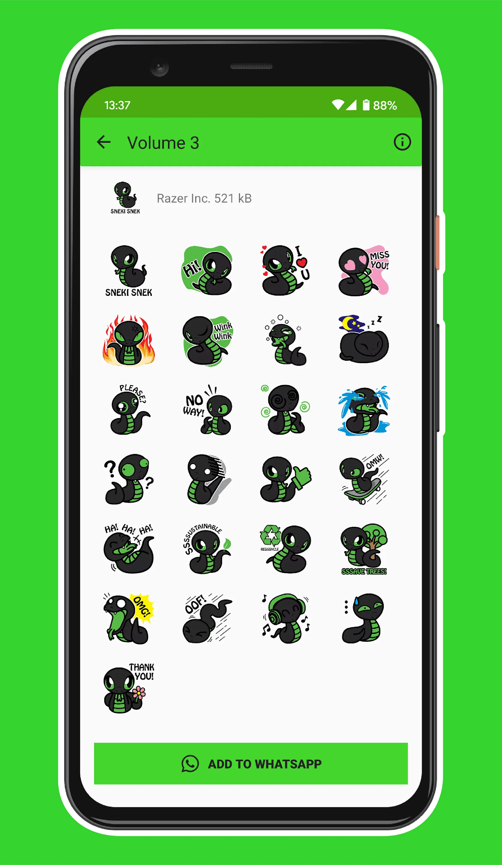 Razer Stickers - WAStickerApps | Indus Appstore | Screenshot