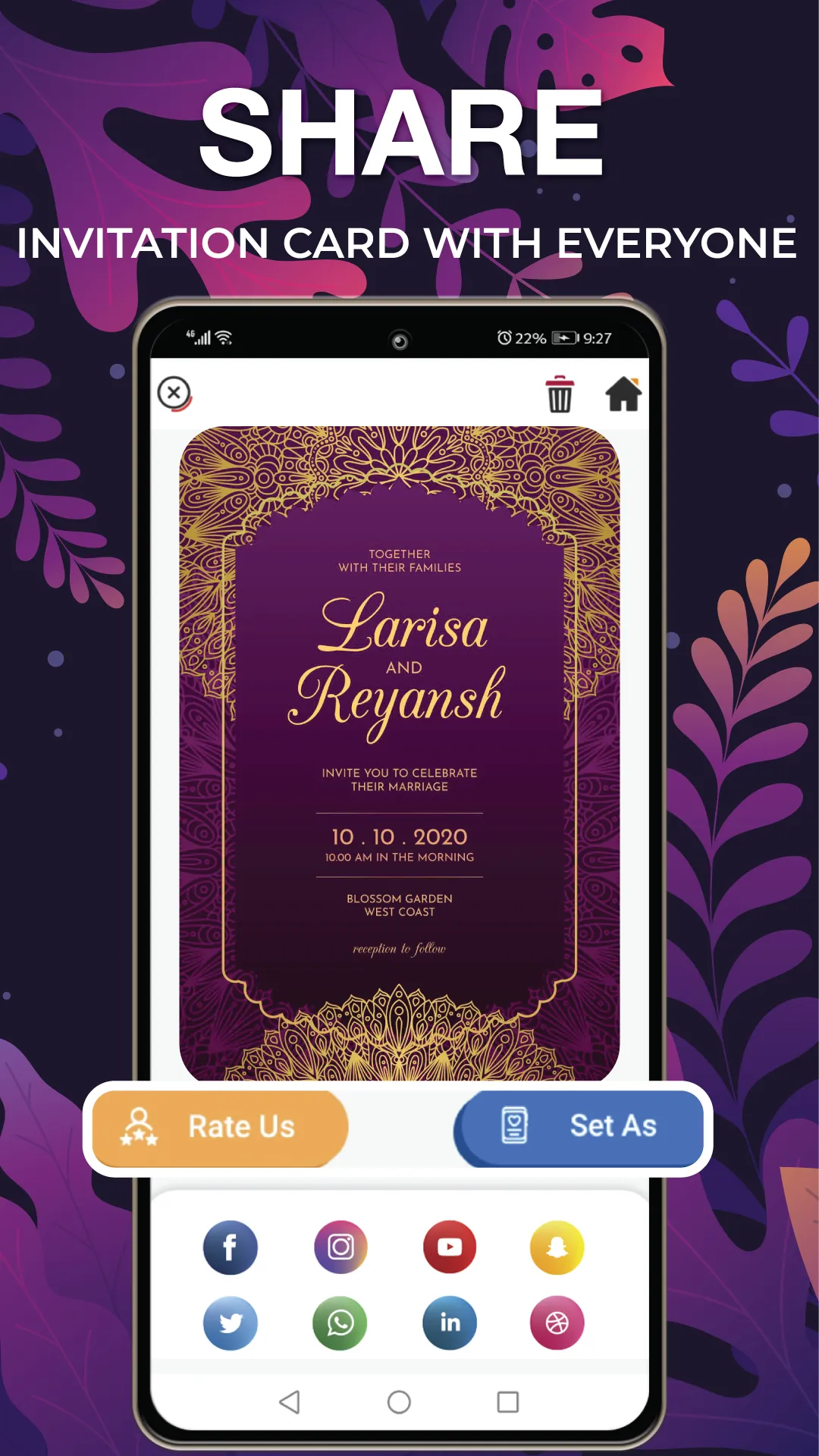 Wedding Invitation Card Maker | Indus Appstore | Screenshot