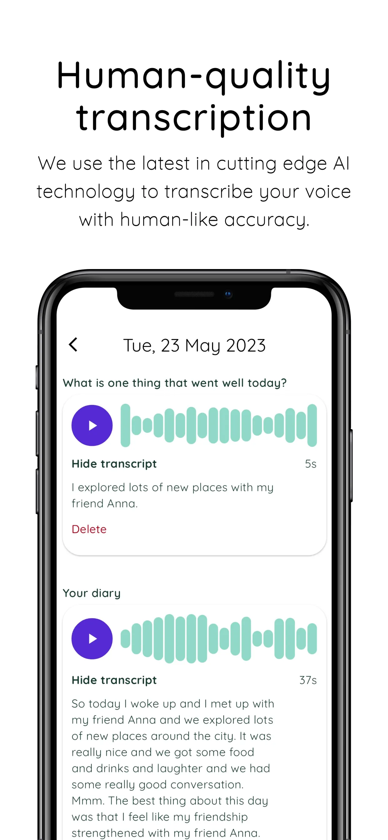 Audio Diary: AI Voice Journal | Indus Appstore | Screenshot