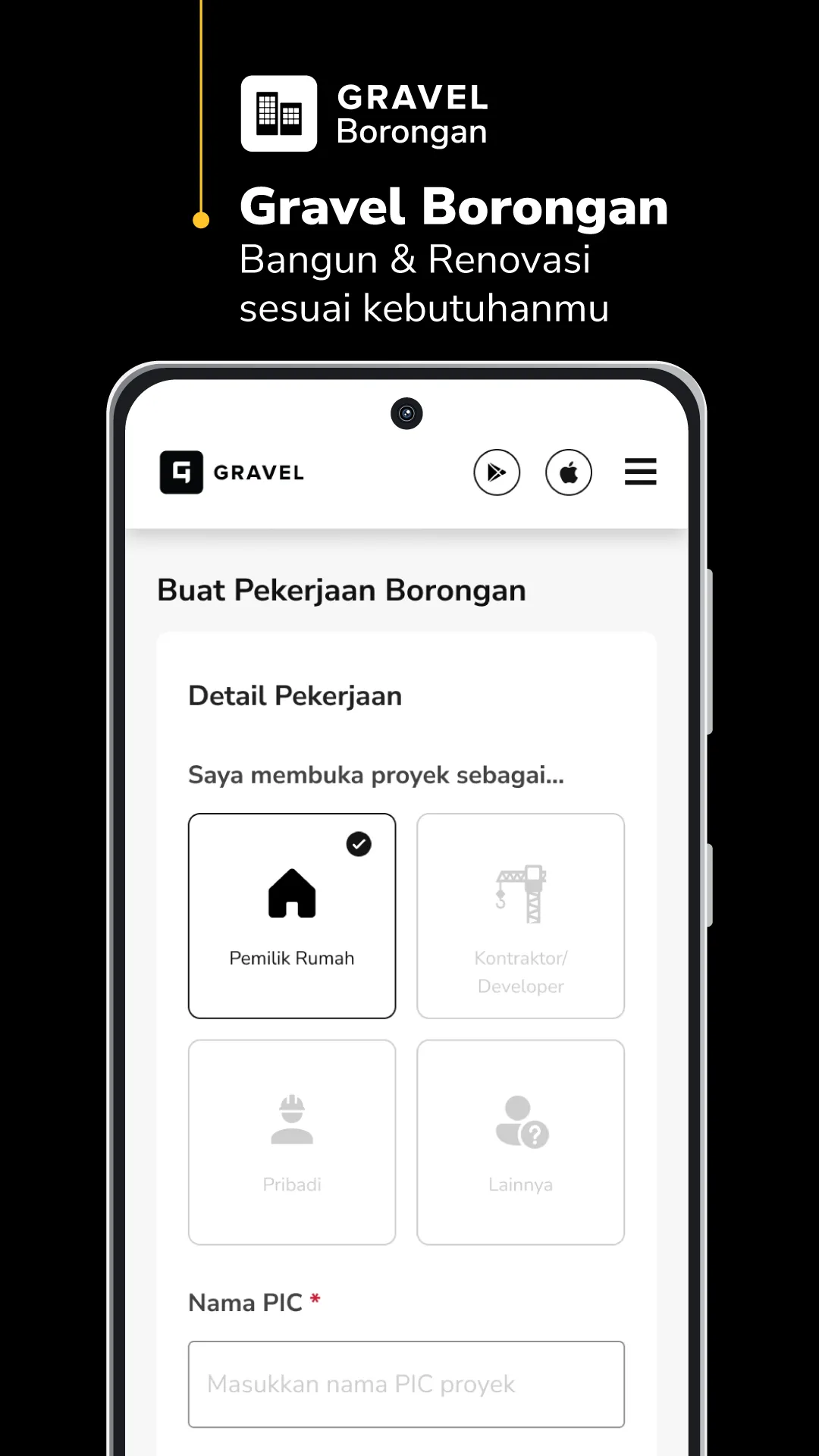 Gravel - Jasa Tukang Bangunan | Indus Appstore | Screenshot