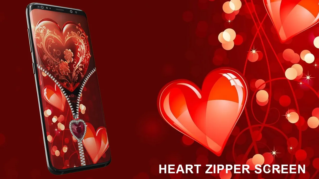 Heart zipper lock screen | Indus Appstore | Screenshot