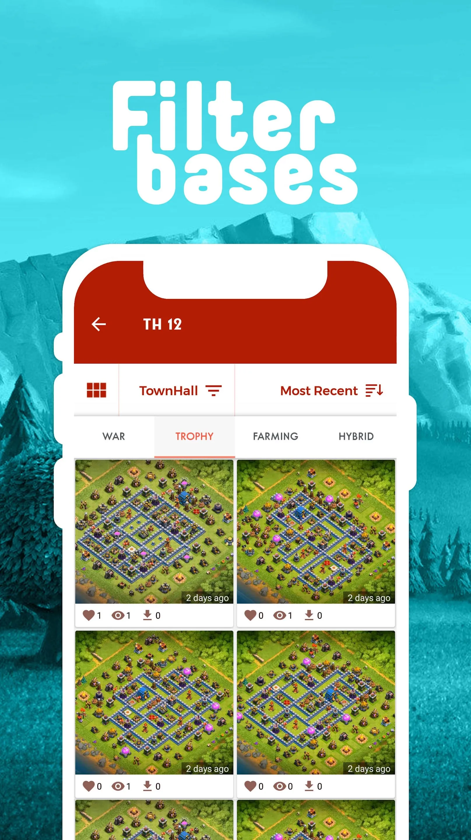 Clash base layouts with link | Indus Appstore | Screenshot