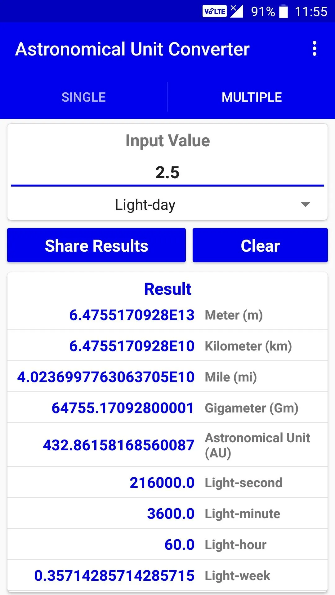 Astronomical Unit Converter | Indus Appstore | Screenshot