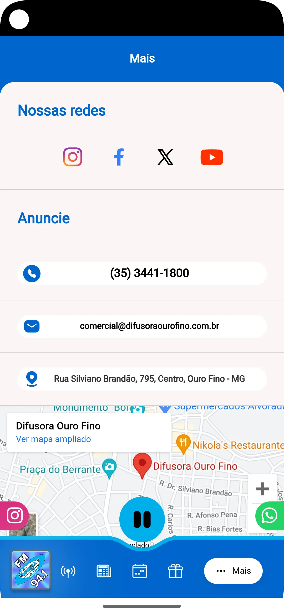 Difusora FM Ouro Fino | Indus Appstore | Screenshot