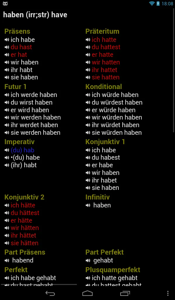 German Verbs | Indus Appstore | Screenshot