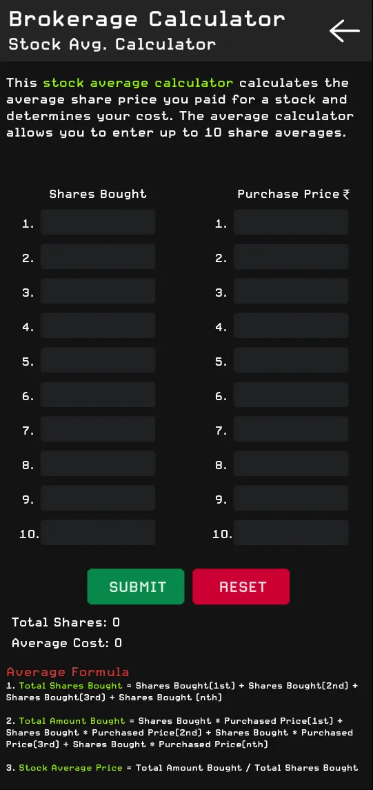 Brokerage Calculator | Indus Appstore | Screenshot