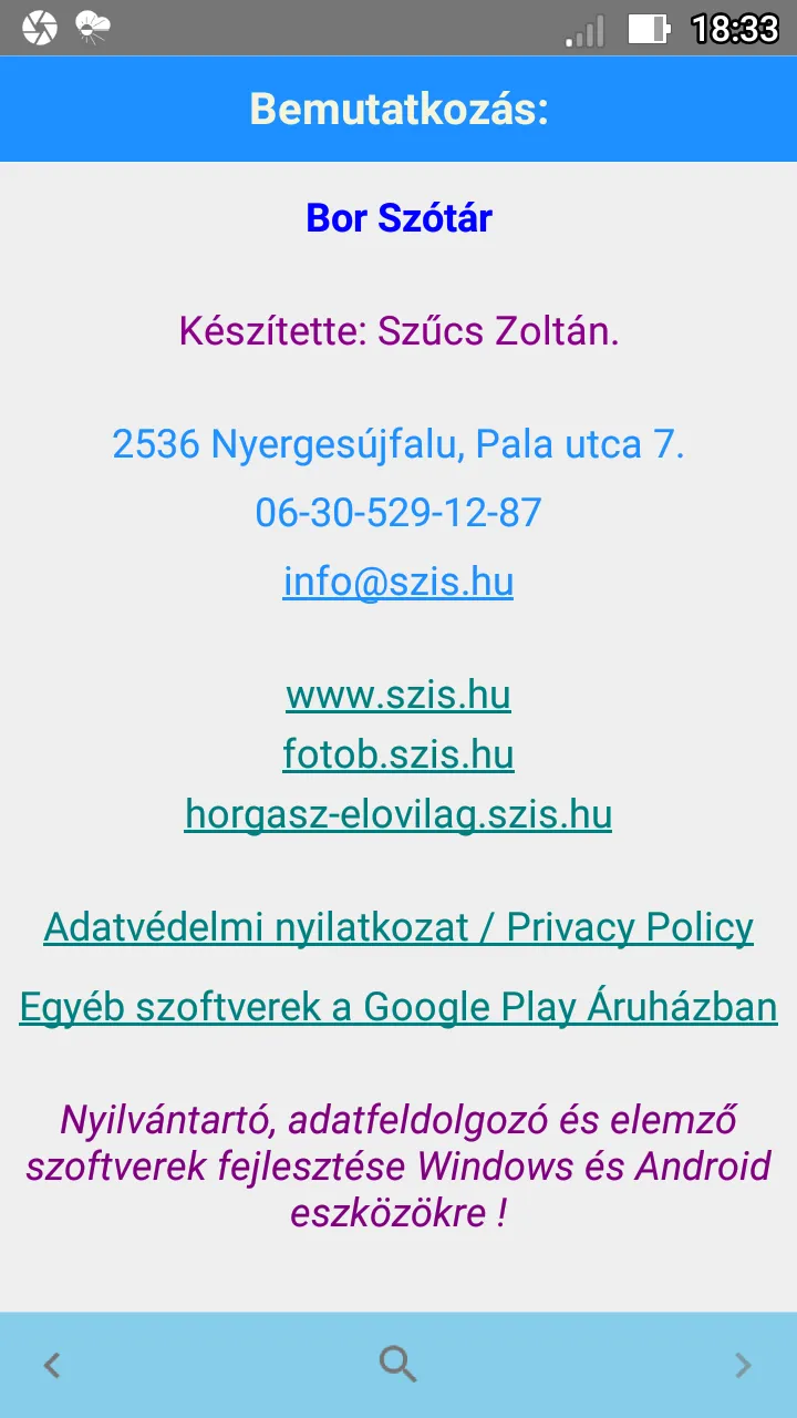 Bor Szótár | Indus Appstore | Screenshot