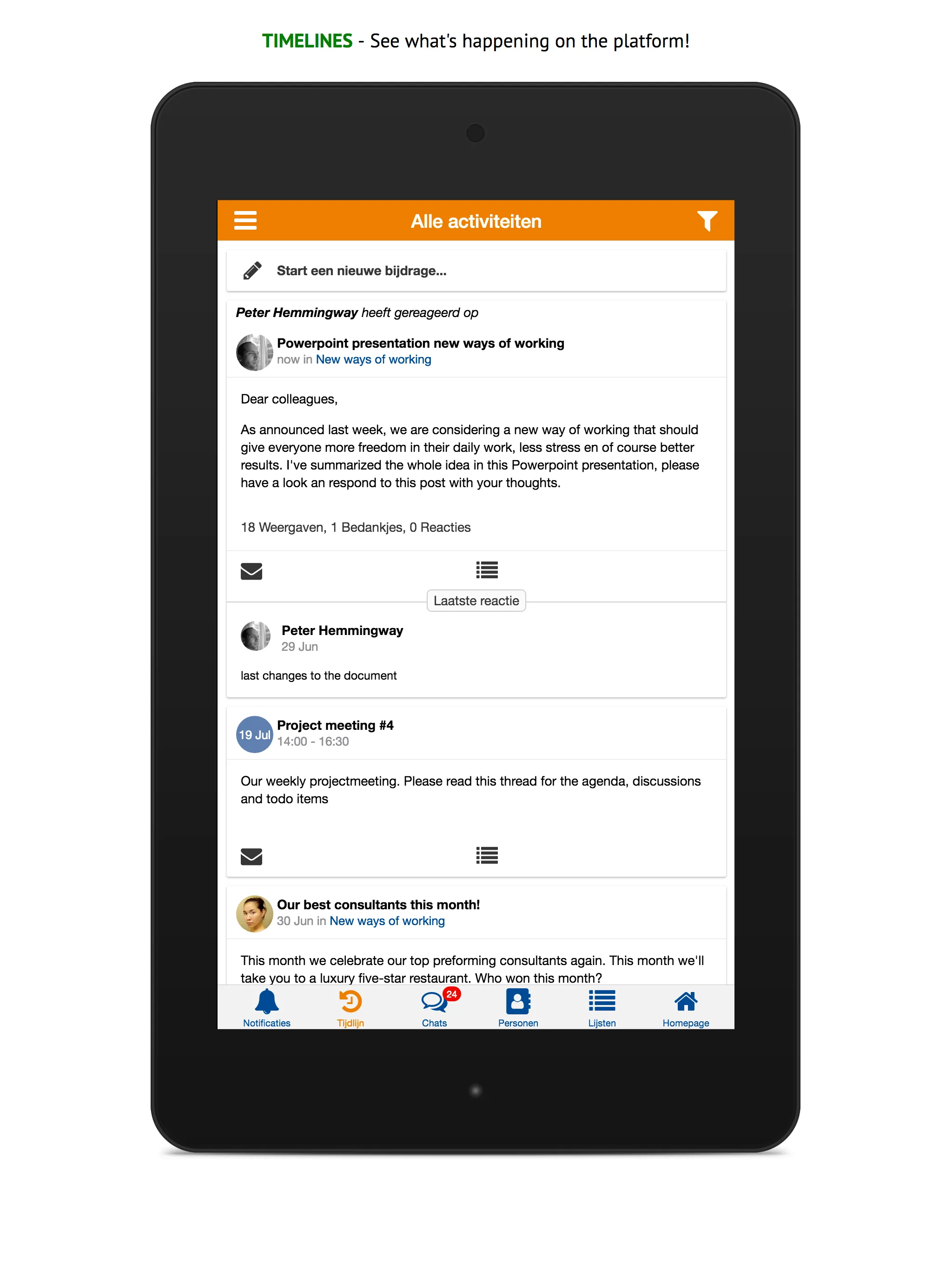 Sociaal Intranet Sensire | Indus Appstore | Screenshot