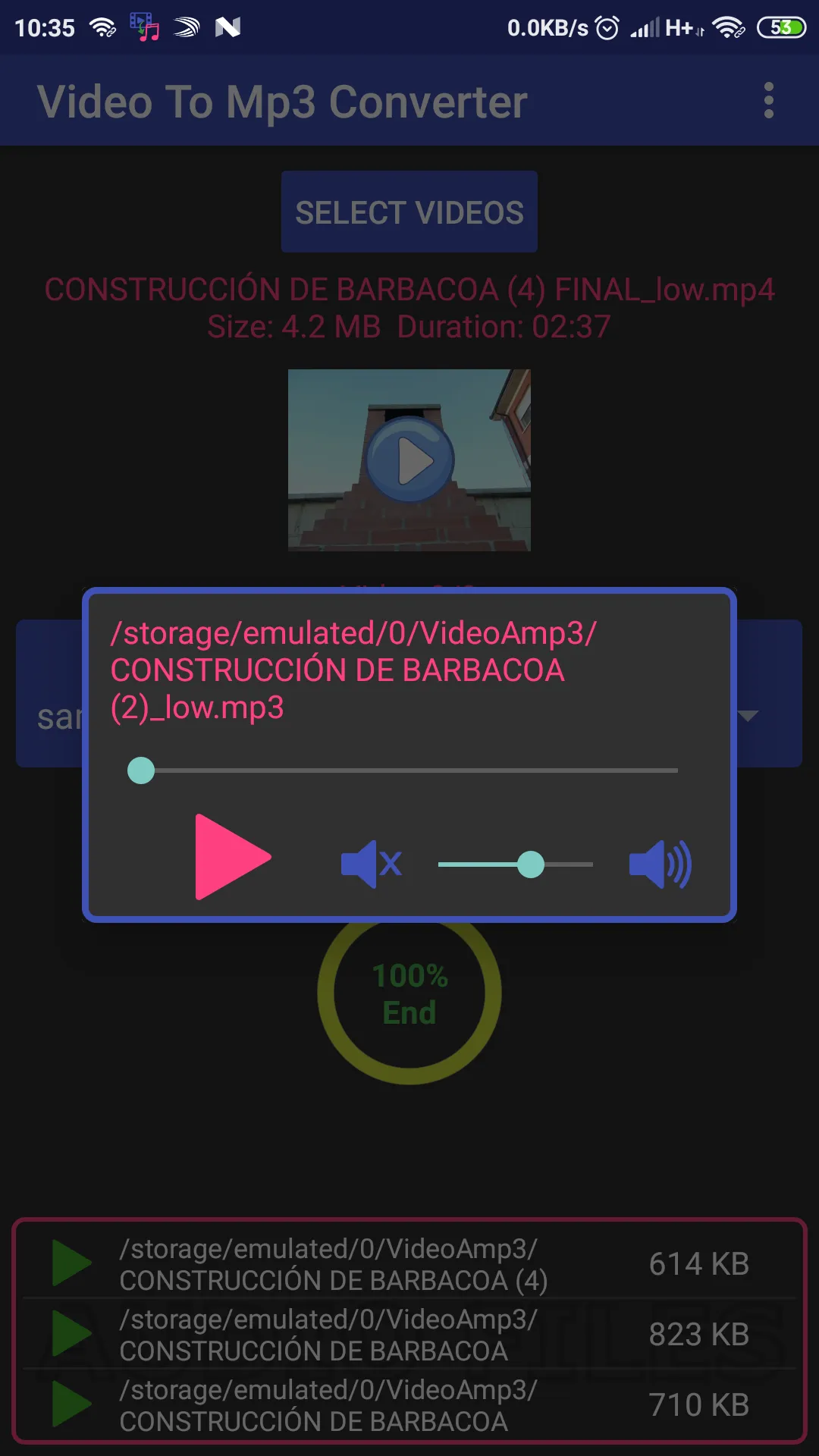 Video to mp3, mp2, aac or wav. | Indus Appstore | Screenshot