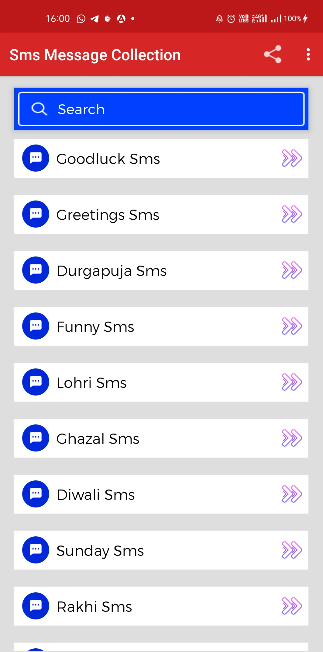 SMS Message Collection 50000 | Indus Appstore | Screenshot