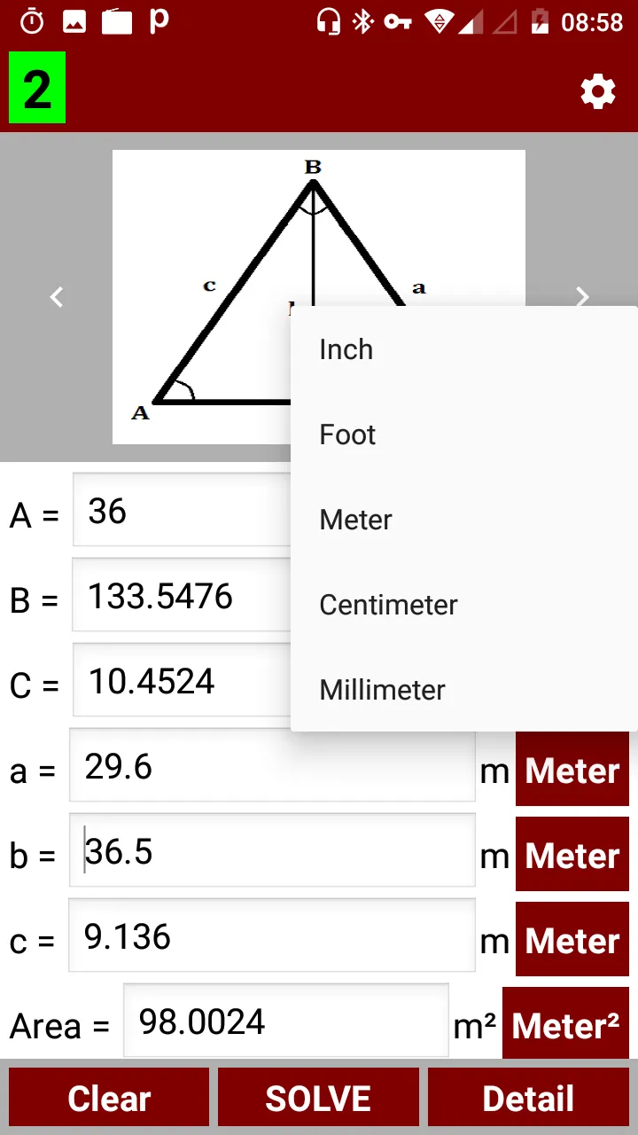 Triangle Calculator and Solver | Indus Appstore | Screenshot