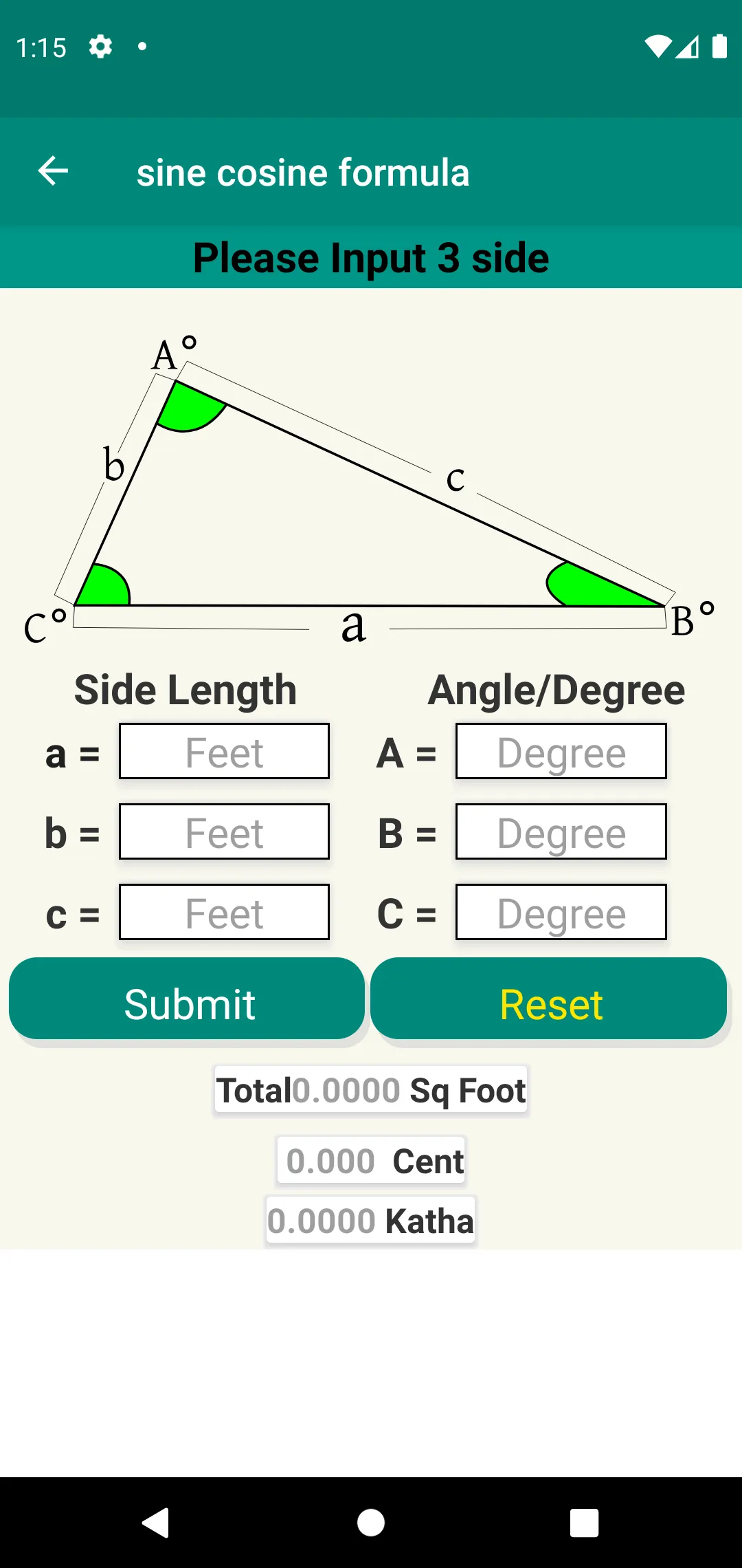 Calculator For Land: All Shape | Indus Appstore | Screenshot