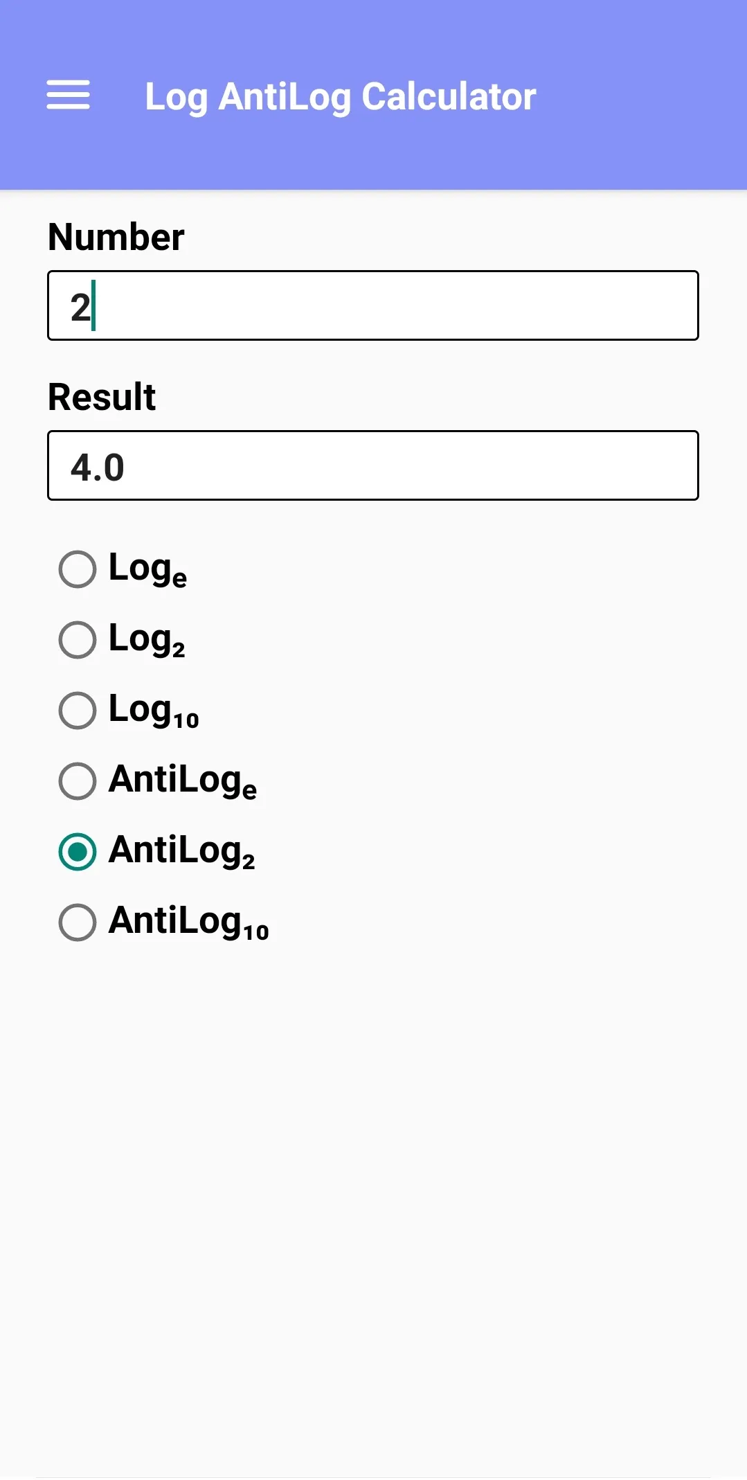 Log AntiLog Calculator | Indus Appstore | Screenshot