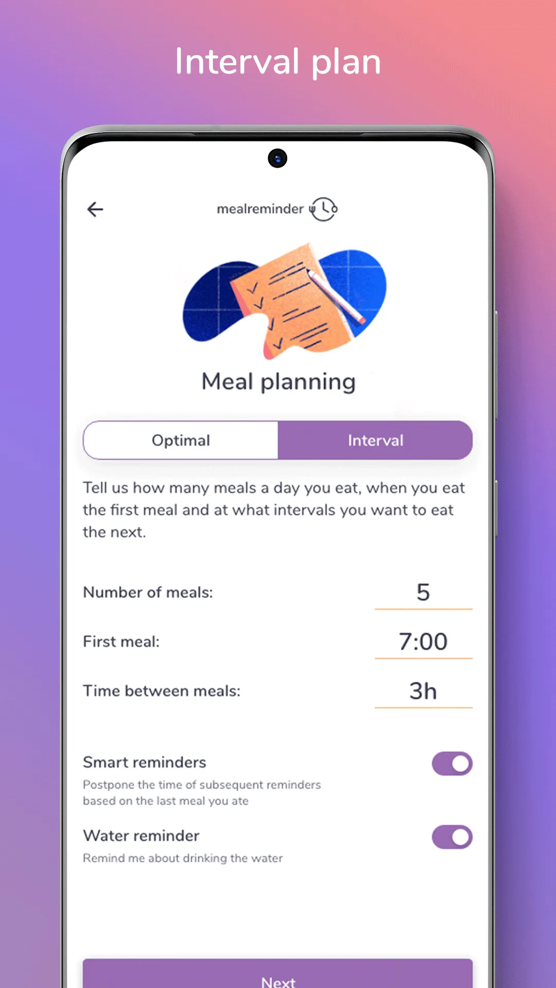 Meal Reminder - Weight Loss | Indus Appstore | Screenshot