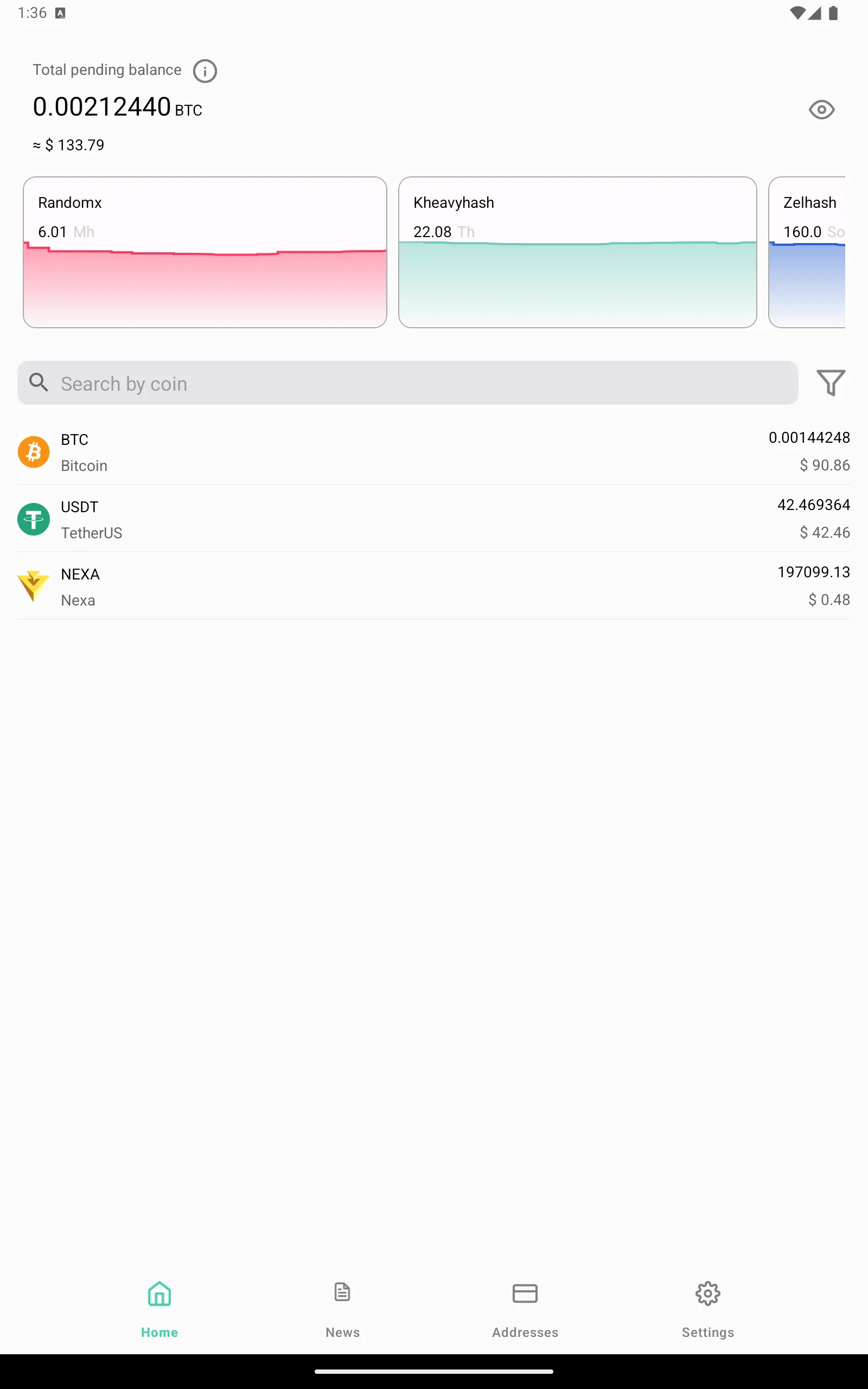 unMineable - Mining Monitor | Indus Appstore | Screenshot