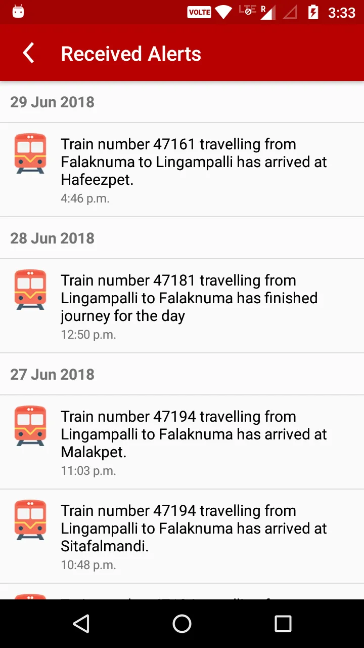 MMTS Train Timings | Indus Appstore | Screenshot