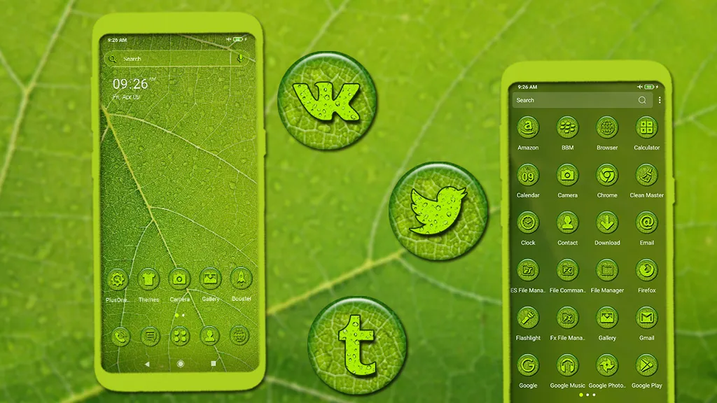 Green Leaf Drop Theme | Indus Appstore | Screenshot