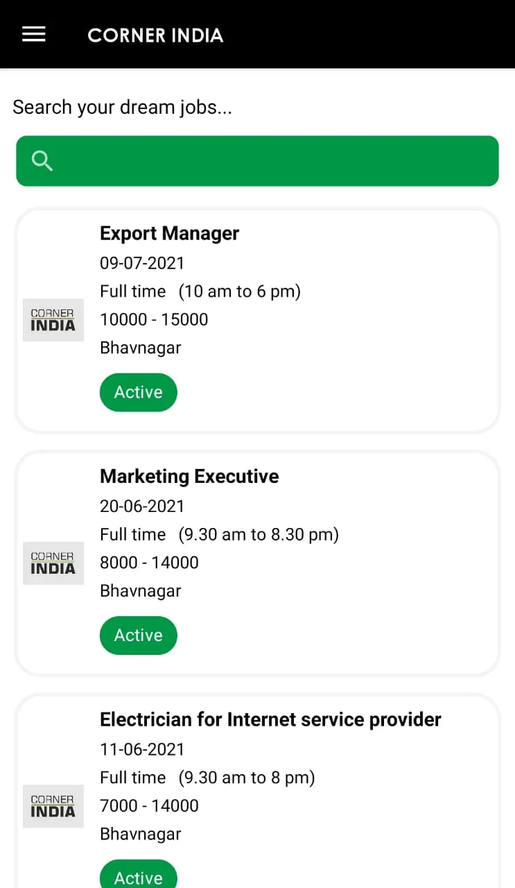 Corner India - Jobs | Indus Appstore | Screenshot