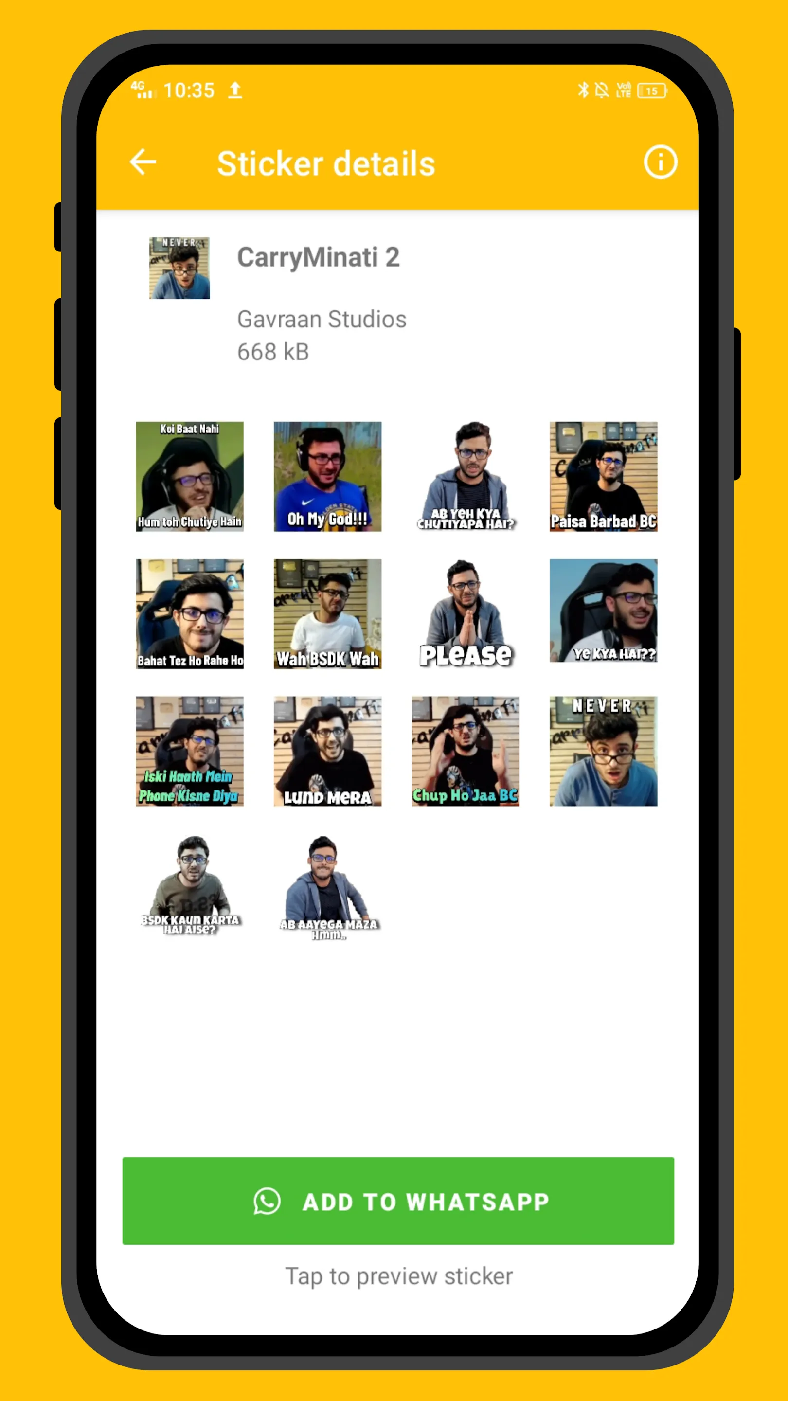 CarryMinati Stickers | Indus Appstore | Screenshot