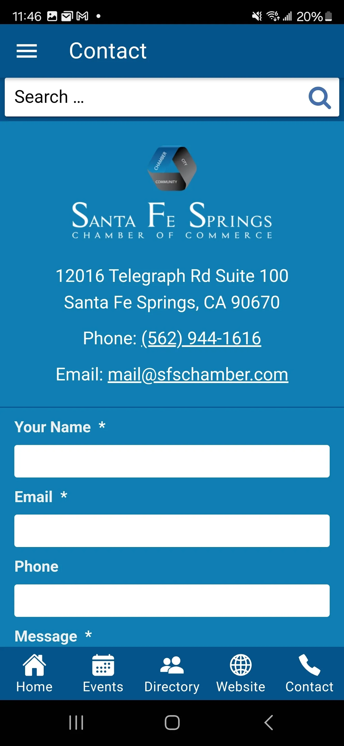 Santa Fe Springs Chamber | Indus Appstore | Screenshot