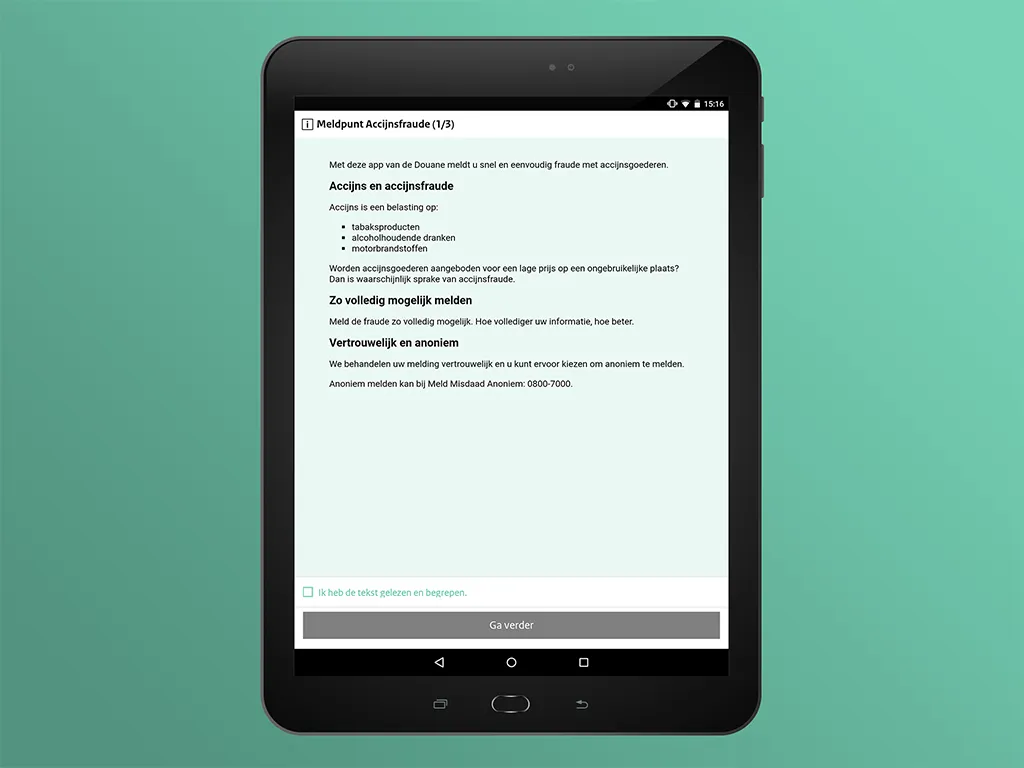 Meldpunt Accijnsfraude | Indus Appstore | Screenshot