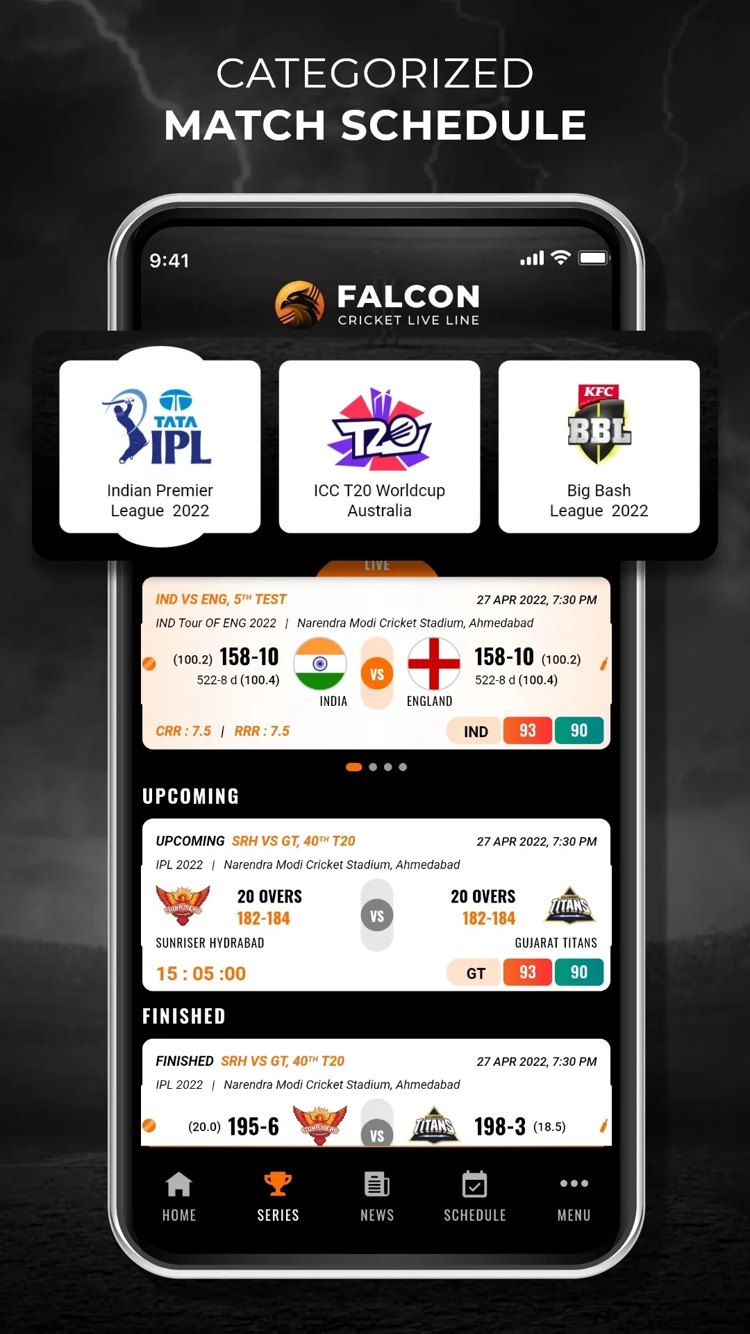 Falcon Cricket Live Line | Indus Appstore | Screenshot