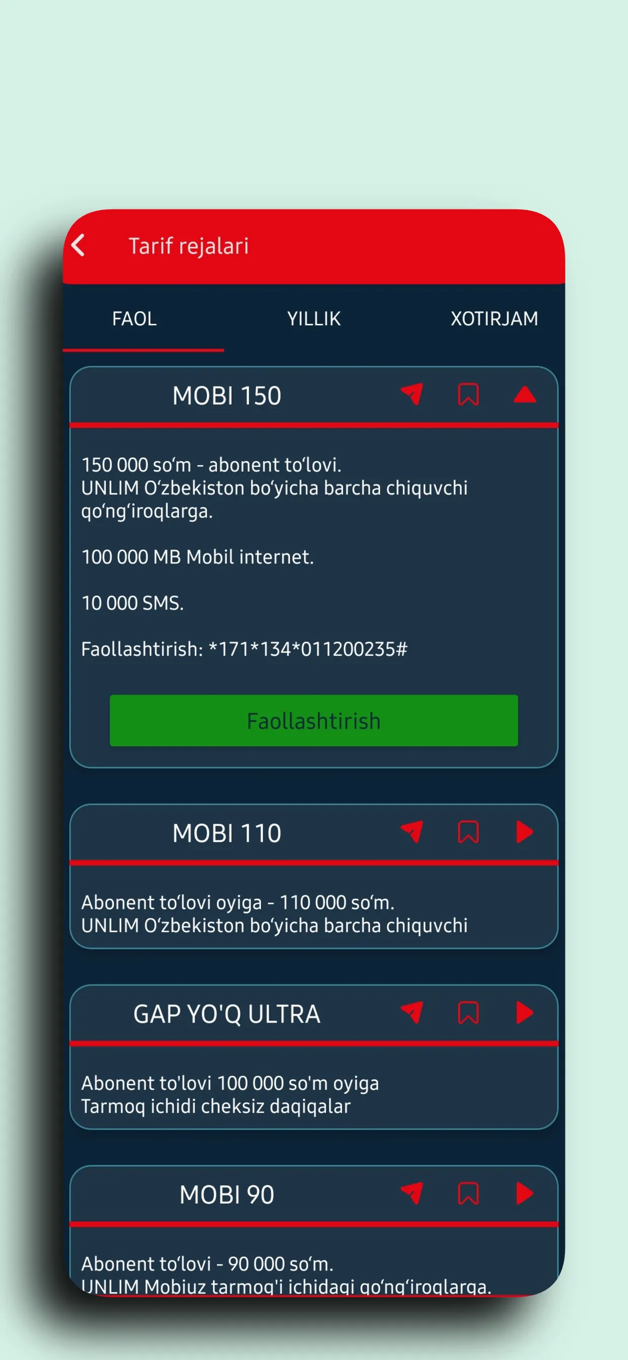 Mobiuz (UMS) USSD kodlar | Indus Appstore | Screenshot