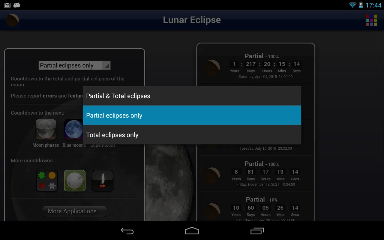 Lunar Eclipse Lite | Indus Appstore | Screenshot