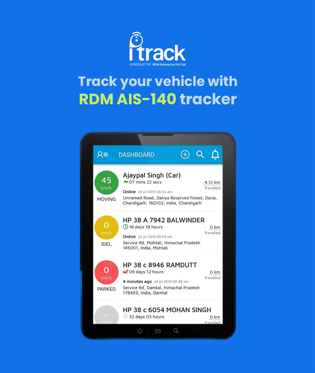 RDM iTrack AIS140 Tracker | Indus Appstore | Screenshot