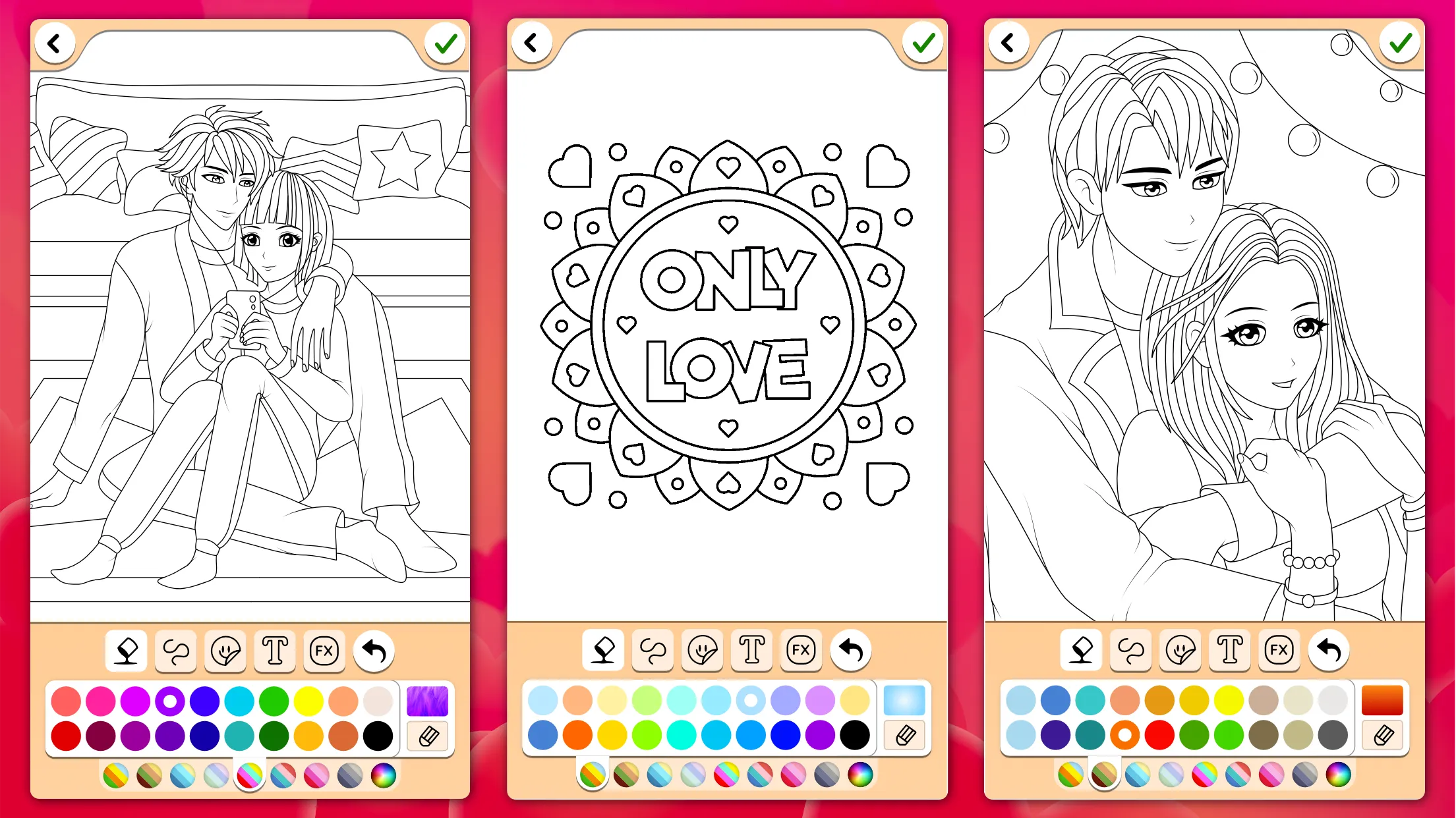 Valentines love coloring book | Indus Appstore | Screenshot