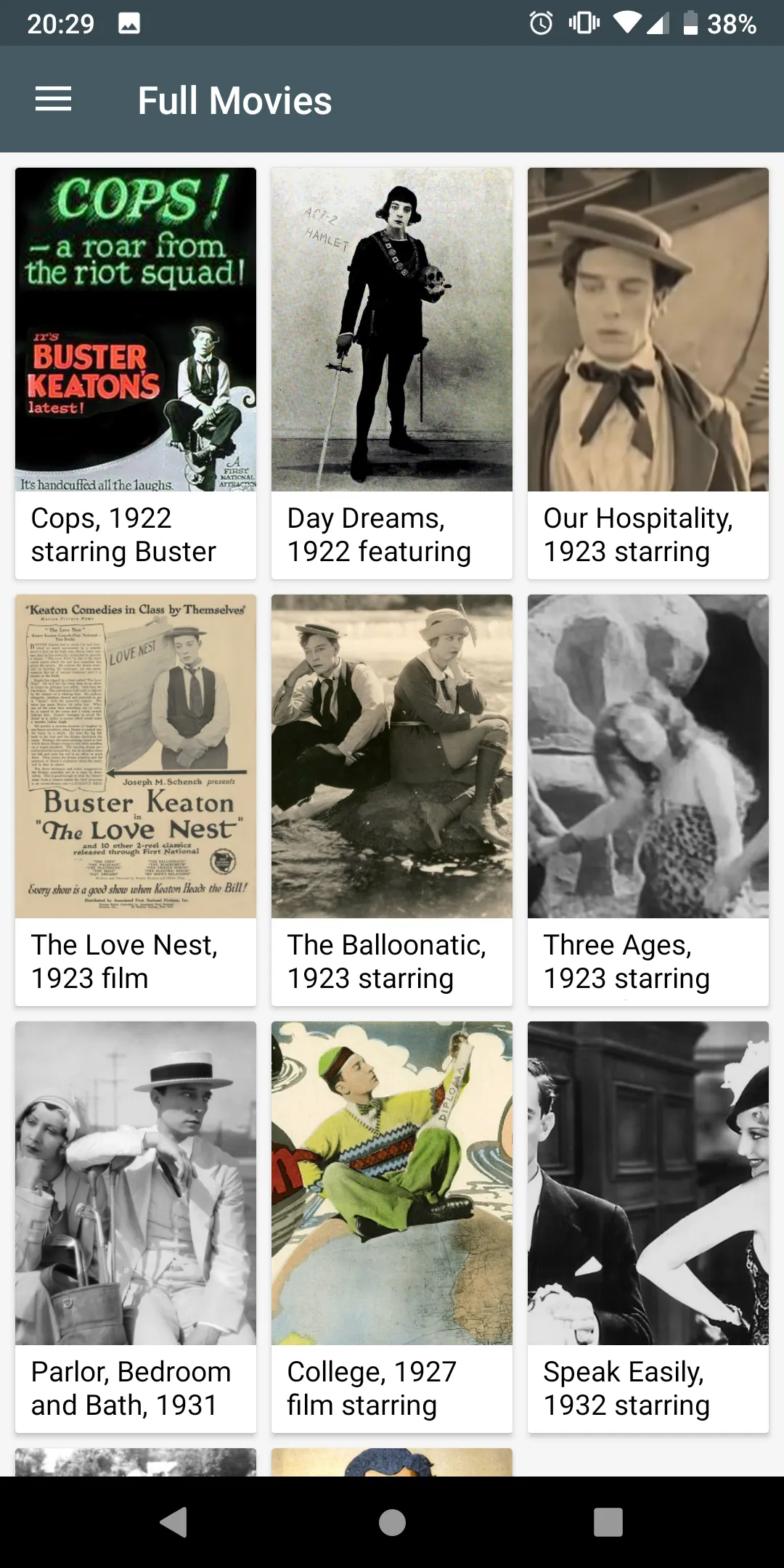 Buster Keaton Movies App | Indus Appstore | Screenshot