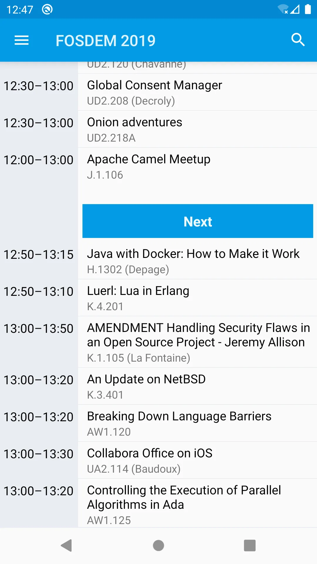 Giggity (schedule viewer) | Indus Appstore | Screenshot