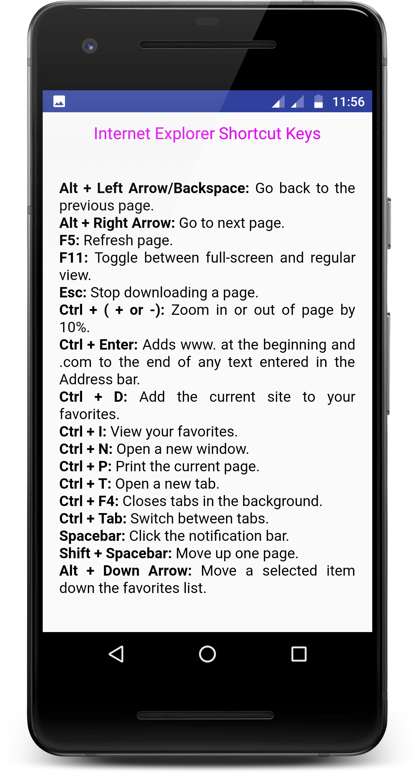 Computer Shortcut Keys | Indus Appstore | Screenshot