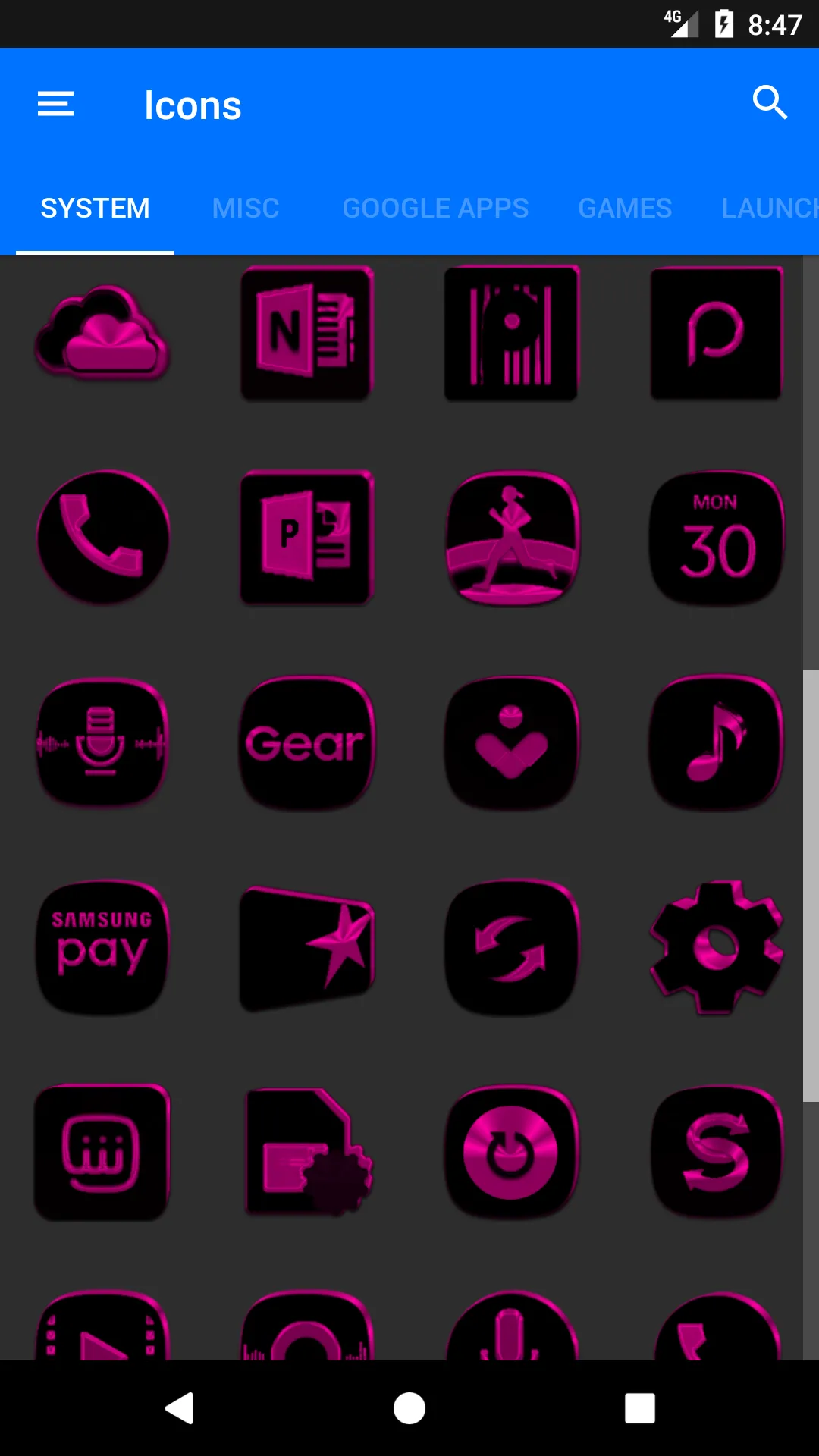 Black and Pink Icon Pack | Indus Appstore | Screenshot