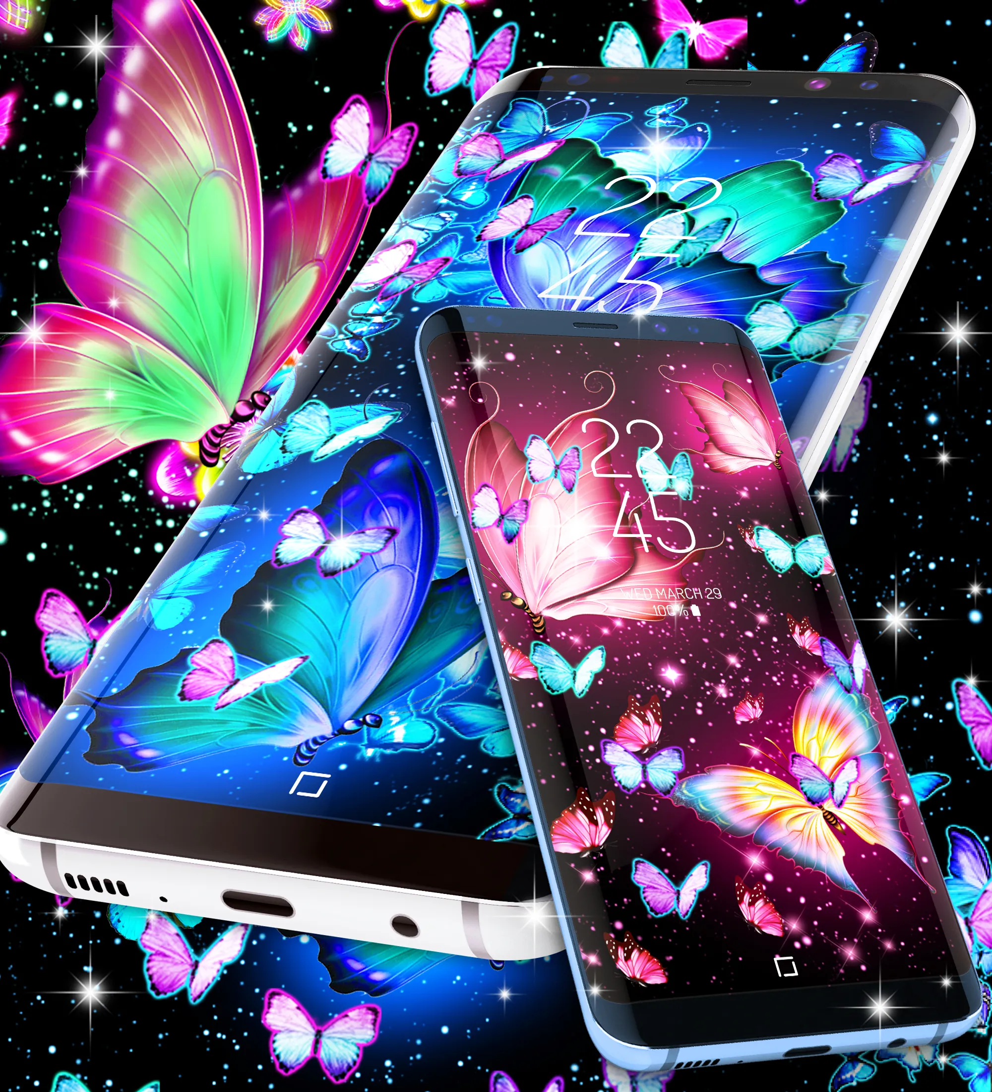 Neon butterfly glow wallpapers | Indus Appstore | Screenshot