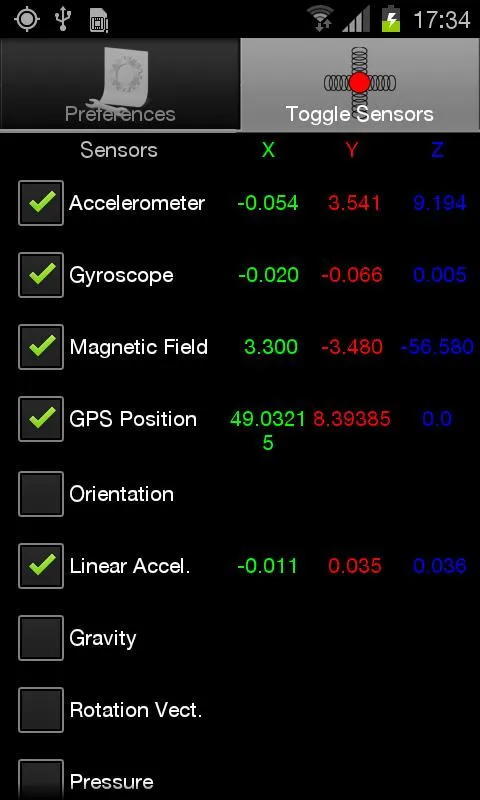 Sensorstream IMU+GPS | Indus Appstore | Screenshot