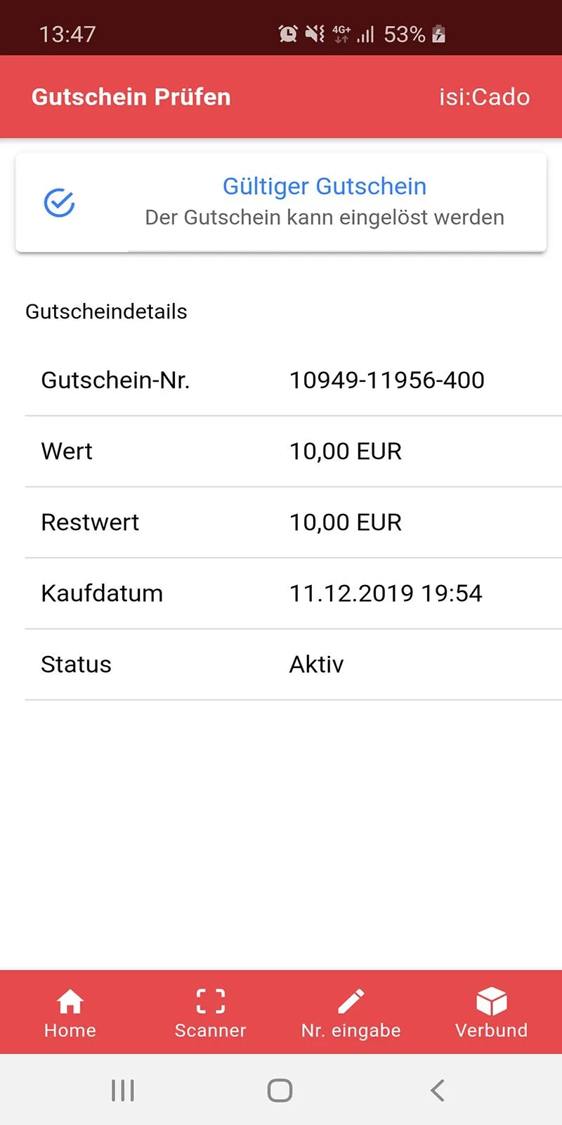 isiCado - Die Gutschein App | Indus Appstore | Screenshot